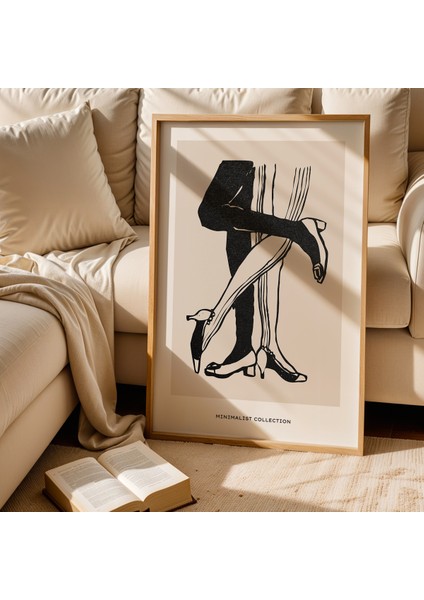 Dansın Zarafeti - Minimalist Doğal Ahşap Çerçeveli Duvar Tablosu fiyatları