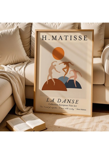 Matisse Dans Eden Figürler Bohem Minimalist Ahşap Çerçeveli Duvar Tablosu fiyatları