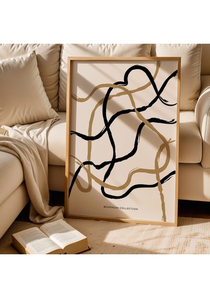 Simplicity Bohem Minimalist Doğal Ahşap Çerçeveli Duvar Tablosu fiyatları