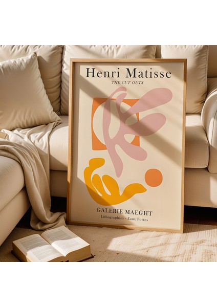Matisse Sanatsal Kesitler Bohem Turuncu Minimalist Ahşap Çerçeveli Duvar Tablosu fiyatları