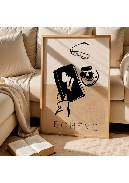 Estetik Aksesuar Bohem Minimalist Kahverengi Doğal Ahşap Çerçeveli Duvar Tablosu fiyatları