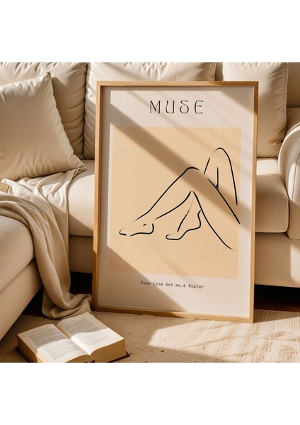 Muse Kadın Ayak Figürü Bej Bohem Doğal Ahşap Çerçeveli Duvar Tablosu fiyatları