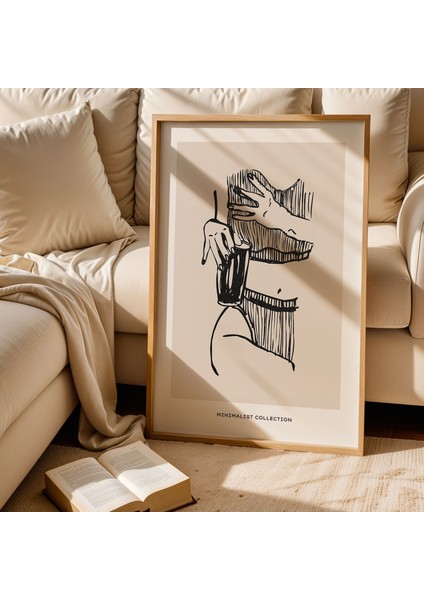 Bohem Tarz Doğal Ahşap Çerçeveli Minimalist Eller Duvar Tablosu fiyatları