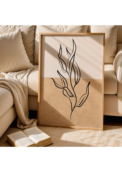 Modern Sanat Bohem Minimalist Kahverengi Doğal Ahşap Çerçeveli Duvar Tablosu fiyatları