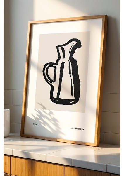 Vazo No. 02 Art Gallery Minimalist Ahşap Çerçeveli Mutfak Duvar Tablosu