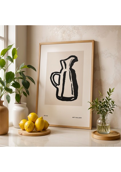 Vazo No. 02 Art Gallery Minimalist Ahşap Çerçeveli Mutfak Duvar Tablosu fiyatları