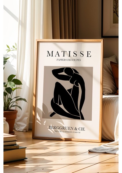 Matisse Kadın Figürü Bohem Minimalist Ahşap Çerçeveli Duvar Tablosu