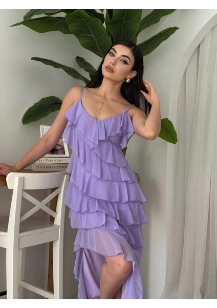 Ples Yırtmaç Detaylı Elbise modelleri