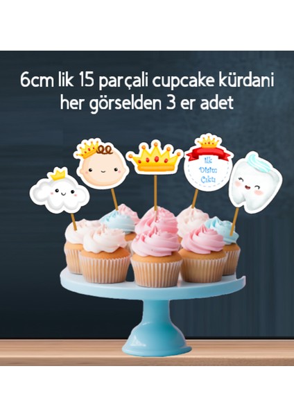 32PARÇA Ilk Dişim Çıktı Erkek Diş Buğdayı Seti Banner Pasta Kürdanı Cupcake Süsü Seti indirimleri