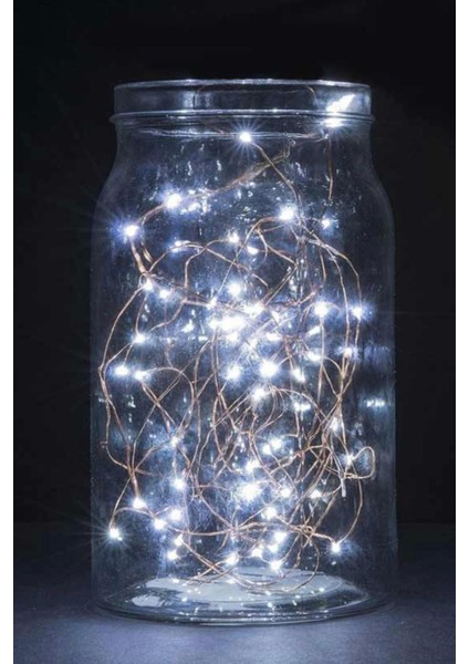 Pilli 5 Metre Dekoratif Peri LED Beyaz Aydınlatma Süsleme Lambası (4887)