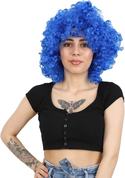 Animasyon Parti ve Palyaço Peruğu - Koyu Mavi