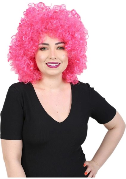 Animasyon Parti ve Palyaço Peruğu - Neon Pembe