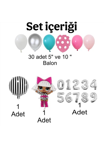 Kız Çocuk Lol Bebek Renkli 9 Yaş Doğum Günü Parti Seti fiyatları