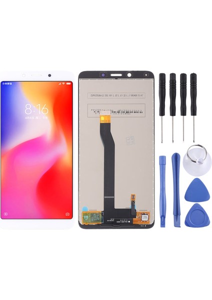 Redmi 6A LCD Ekran Beyaz Renk Ilanı +Tamir Seti Birebir Uyumlu