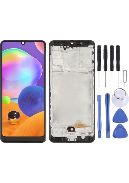 Samsung Galaxy A31 Sm A315 LCD Ekran Siyah Renk Ilanı Çerçeveli OLED +Tamir Seti Aaa Katite