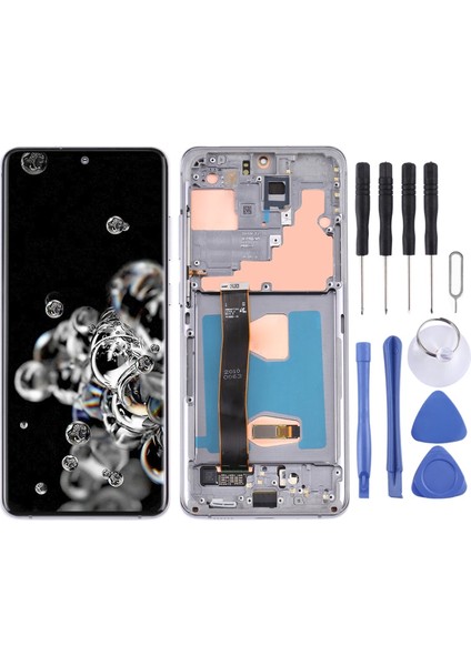 Samsung Galaxy S20 Ultra LCD Ekran +Tamir Seti Amoled Gri Screen