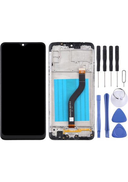 Samsung Galaxy A20S LCD Ekran Çerçeveli +Tamir Seti Siyah Renk Ilanı 123WSD fiyatları