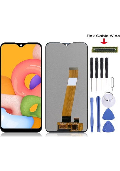 Samsung Galaxy A01 LCD Ekran Siyah Renk Ilanı +Tamir Seti F45FD