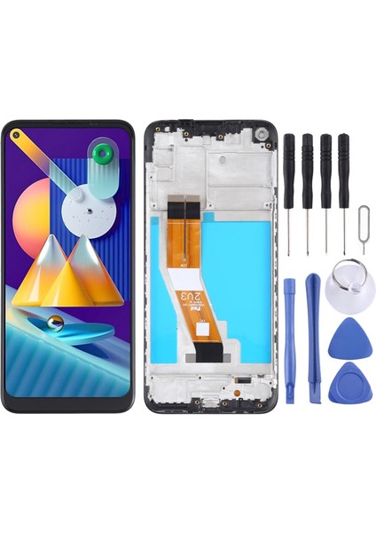 Samsung Galaxy M11 Sm M115 LCD Ekran Çerçeveli +Tamir Seti Siyah Renk Ilanı Ldeaew