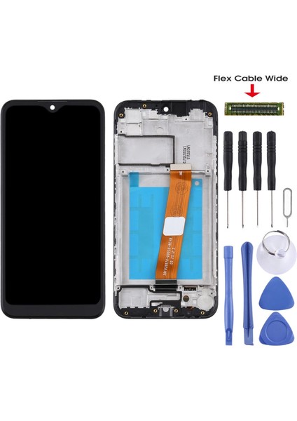 Samsung Galaxy A01 LCD Ekran +Tamir Seti Siyah Renk Ilanı Ldeaew