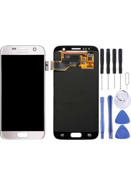 Samsung Galaxy S7 G9300 LCD Ekran Beyaz Renk Ilanı + Dokunmatik Panel Aynı Gün Kargo