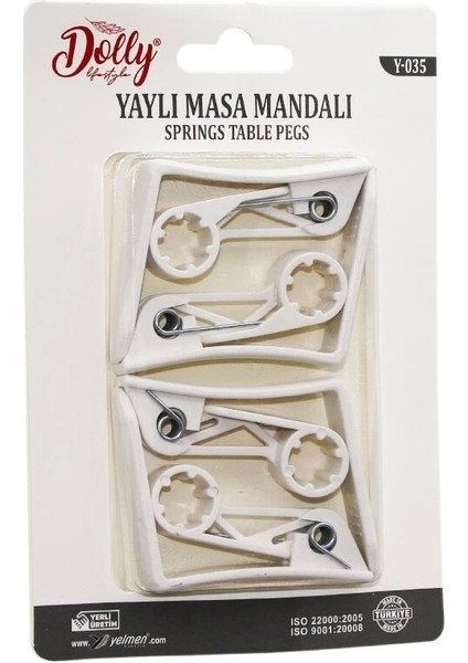 4 Parça Plastik - Yaylı Masa Örtüsü Mandalı Kıskacı (4887)