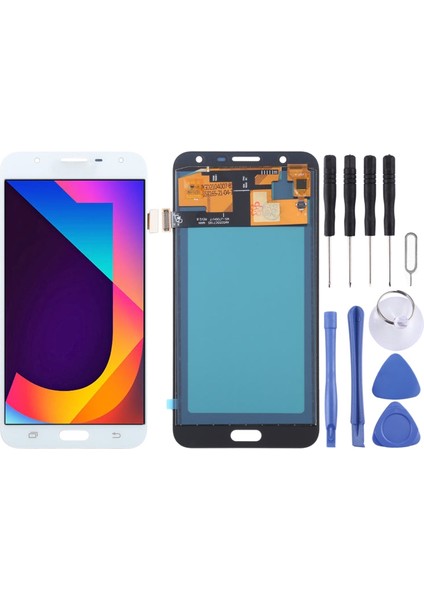 Samsung Galaxy J7 Core J701 LCD Ekran Beyaz Renk Ilanı +Tamir Seti