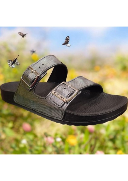 Bahama-18 Ortopedik Çift Tokalı Kadın Terlik