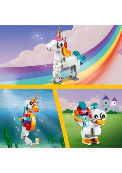 Creator Sihirli Tek Boynuzlu At 31140 - 7 Yaş ve Üzeri Çocuklar Için Tek Boynuzlu At, Denizatı ve Tavus Kuşu Içeren Yaratıcı Oyuncak Yapım Seti (145 Parça) fırsatları
