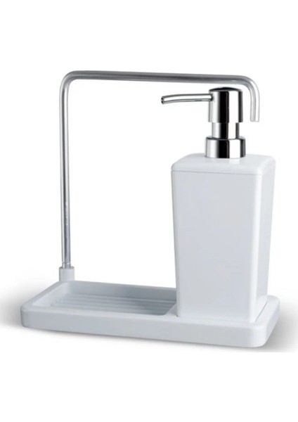 Luna Mutfak Sıvı Sabunluk Beyaz Plastik Alüminyum 420ML 21X9,5X20CM Kaymaz Taban Askılı 1 Adet fırsatları