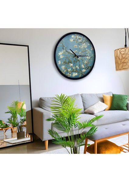 Almond Blossom 60 cm El Yapımı Ahşap Duvar Saati modelleri