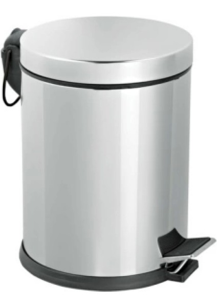 Pedallı 8lt Krom Metal Çöp Kovası (4887)