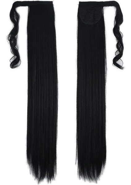 Bağlamalı Düz At Kuyruğu - Siyah