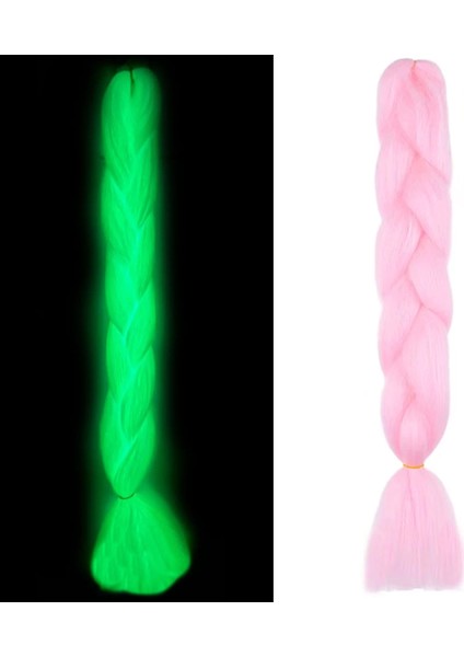 Fosforlu Neon Örgülük Saç 100 Gr. - Şeker Pembesi