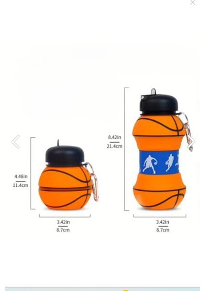 Basketbol Topu Tasarımlı Akordiyon Su Şişesi Su Matarası Suluk fiyatları
