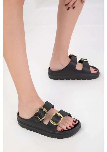 Yazlık Kadın Çift Tokalı Hafif Eva Terlik