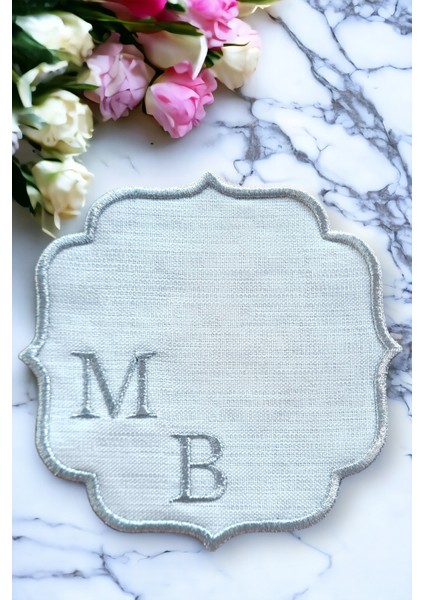 Kişiye Özel Baş Harf Işlemeli Nişan Söz Kokteyl Peçetesi | Sunum Peçetesi | Kahve Yanı Peçetesi