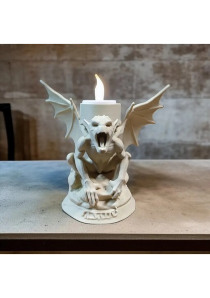 Gotik Tarzda Gargoyle Tealight Mumluk