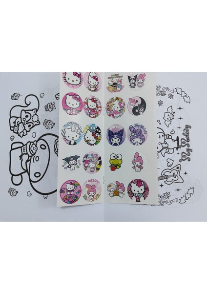 4 Adet Stickerli Boyama Kitabı (Unicorn,elsa',stitch,hello Kitty Figürlü)