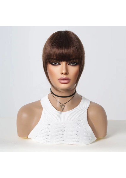 Yoğun Gerçek Saç Perçem - Kahverengi