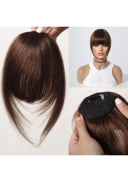 Yoğun Gerçek Saç Perçem - Kahverengi fırsatları