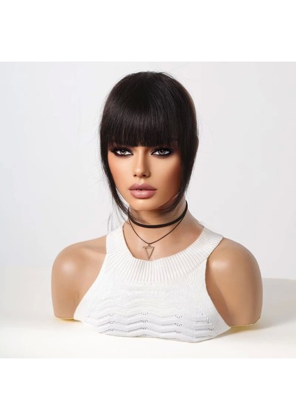 Yoğun Gerçek Saç Perçem - Siyah modelleri