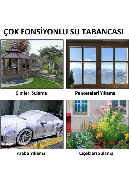 Çok Fonksiyonlu Basınçlı Köpük Su Tabancası Araba Yıkama Bahçe Sulama Cam Temizleme Köpük Hazneli Nozul Başlıklı Sprey Tabancası