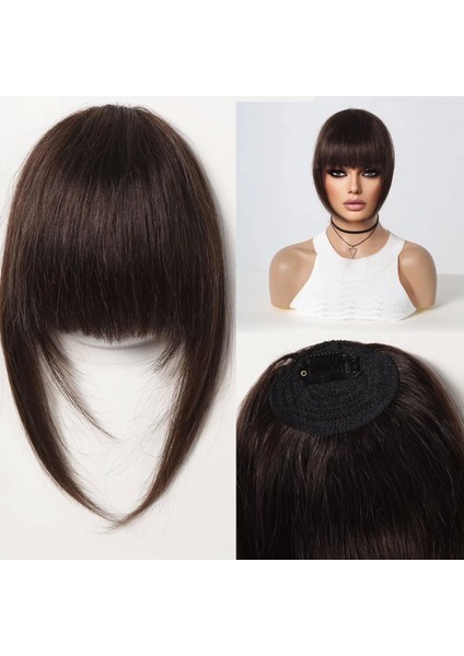 Yoğun Gerçek Saç Perçem - Koyu Kestane fırsatları