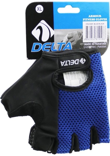 Parmaksız - Fileli Sporcu Eldiveni Mavi /siyah Xl (4887)