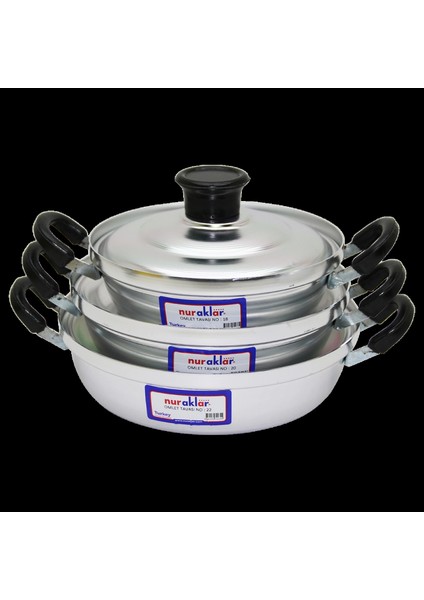 3lü Alüminyum Omlet Set No-18-20-22 (4887)