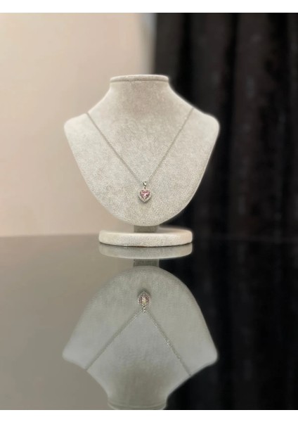 Pembe Kalpli Çelik Kolye modelleri