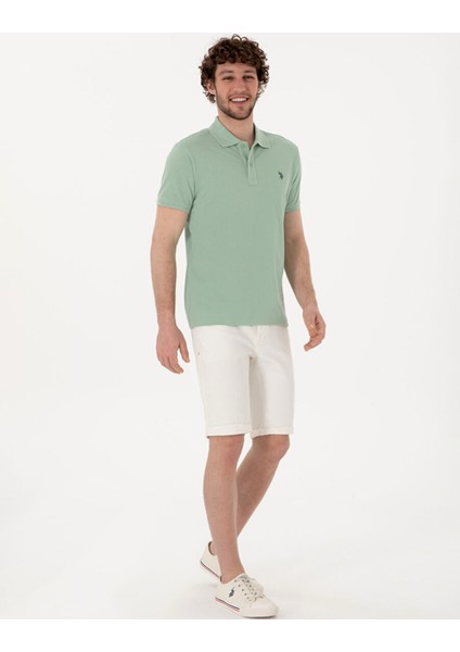 Yeşil Erkek Slim Fit Polo T-Shirt