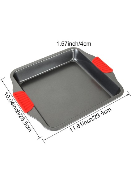 Silikon Saplı Kare Fırın Tepsisi Metal Yanmaz Yapışmaz 30 cm fiyatları