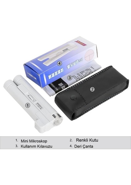 Cep Mikroskop 100X Taşınabilir LED Işıklı Yüksek Kaliteli Lens Taşıma Çantalı Kompakt El Mikroskobu fırsatları